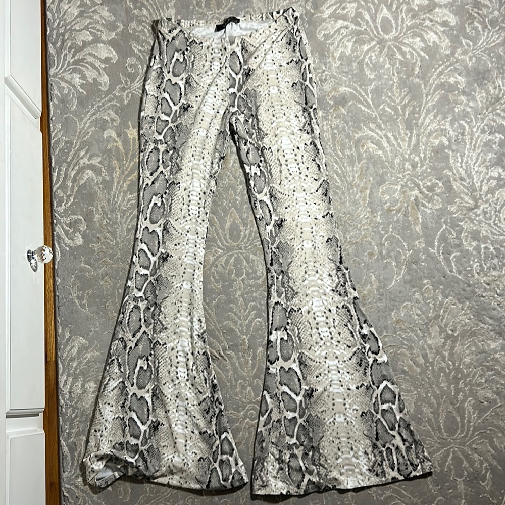 Akira snakeskin bellbottom